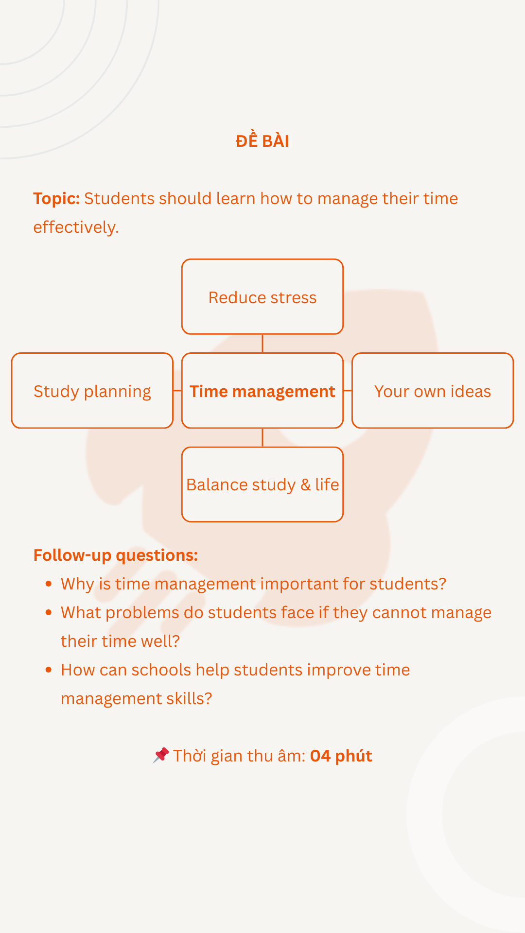 VSTEP Speaking Part 3 - Đề 4: Students should learn how to manage their time effectively